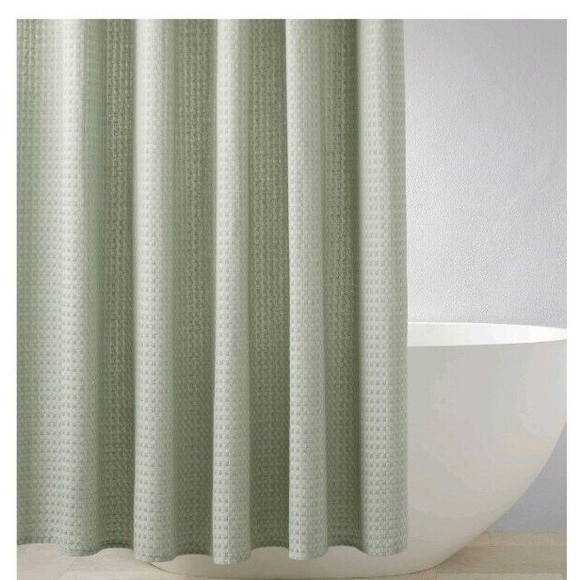 Casaluna Bath Casaluna Nwt Nip Waffle Shower Curtain Sage Green 72